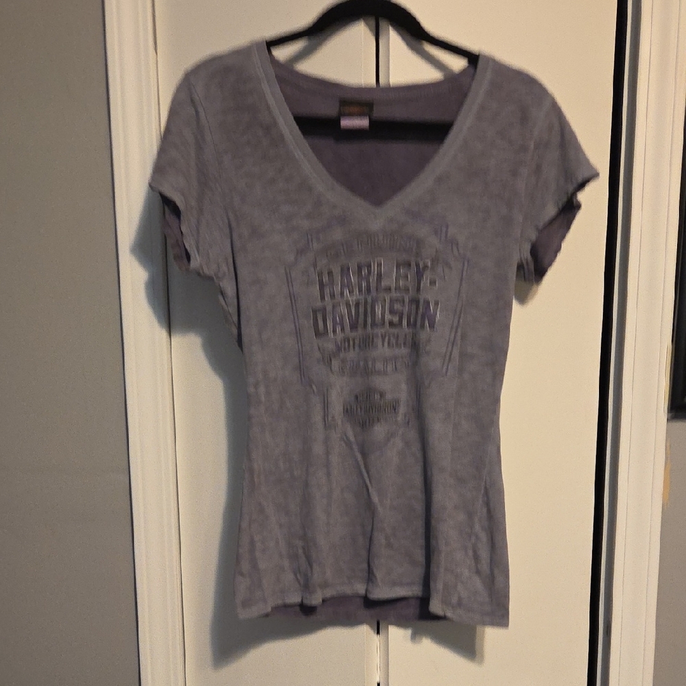 Harley-Davidson Women's Purple V-Neck Tee